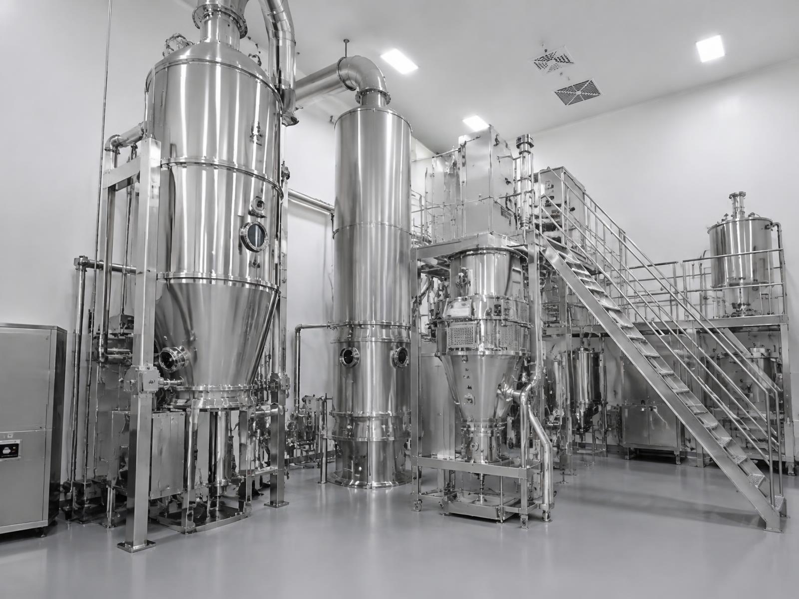 Integrated stainless steel closed loop granulation line
